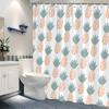1 Piece Modern Simple Pineapple Pattern Shower Curtain, Polyester, White With Orange Pineapple And Green Leaves, With Hook