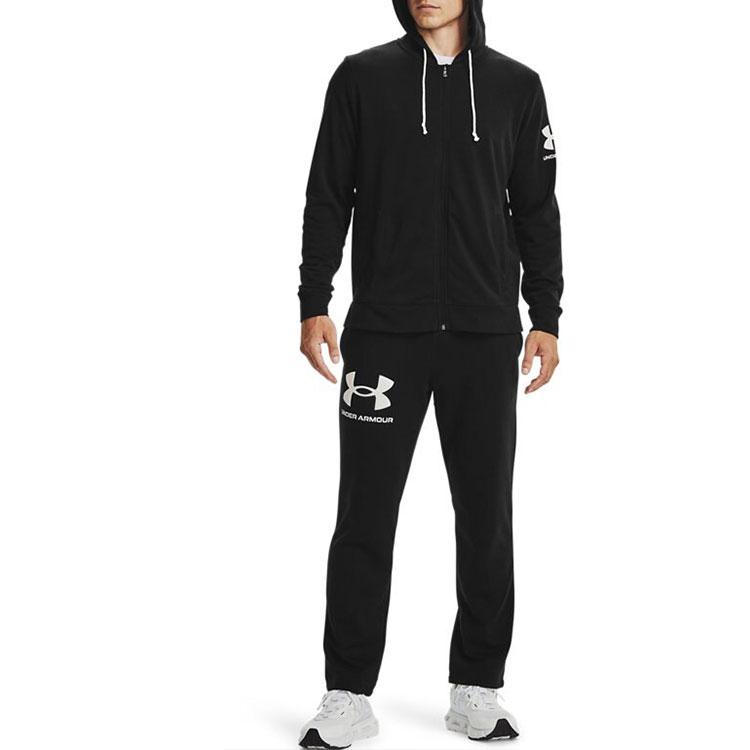 Under Armour Rival Terry Kontrastní Logo Prodyšné Tepláky Pánské Spodní díly Černá 1361644-001