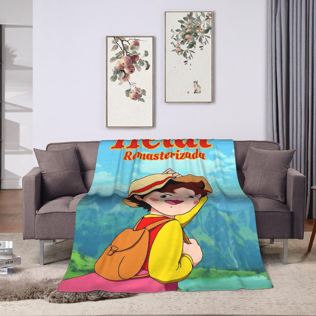 Heidi, Girl of the Alps Blanket Quality Warm Soft Throw Blanket Autumn Airplane Travel Bedroom Print Bedspread