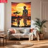 African Mother And Child Sunset Tapestry Wall Hanging Bohemian Decor Home Decoration Ethnic Art Print Living Room Mural Tapestry