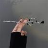 Vintage Metal Red Rose Flower Hairpins Women Elegant Texture New Chinese-style Chopstick Hair Stick Girls Hair Accessories Tools