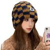 Cappello a scacchi a quadri in maglia di marca di lusso da donna Inverno Nuovo Taglia Grande Cappello Caldo Berretti Beanie Berretti Skullies Verde Rosso Cappello di Natale