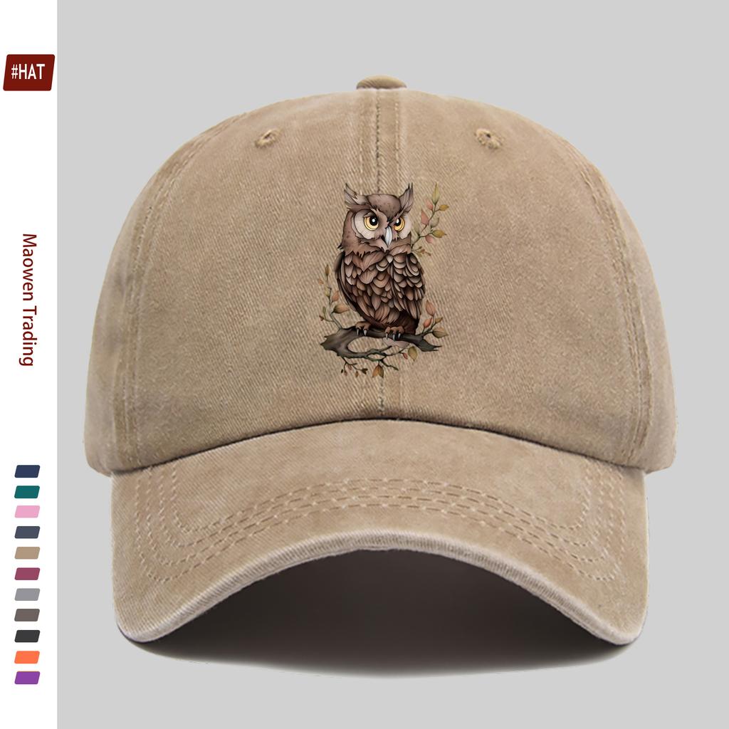 Pc Tier Cartoon Eulenprint Design Dekorativer Hut Modisch Und Elegant Vintage Lässig AllMatch Kopfbedeckung Verstellbar Papa H
