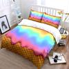Rainbow Ice Cream Pattern Bedding Duvet Cover Set  (1*Duvet Cover 2*Pillowcases, without duvet insert)