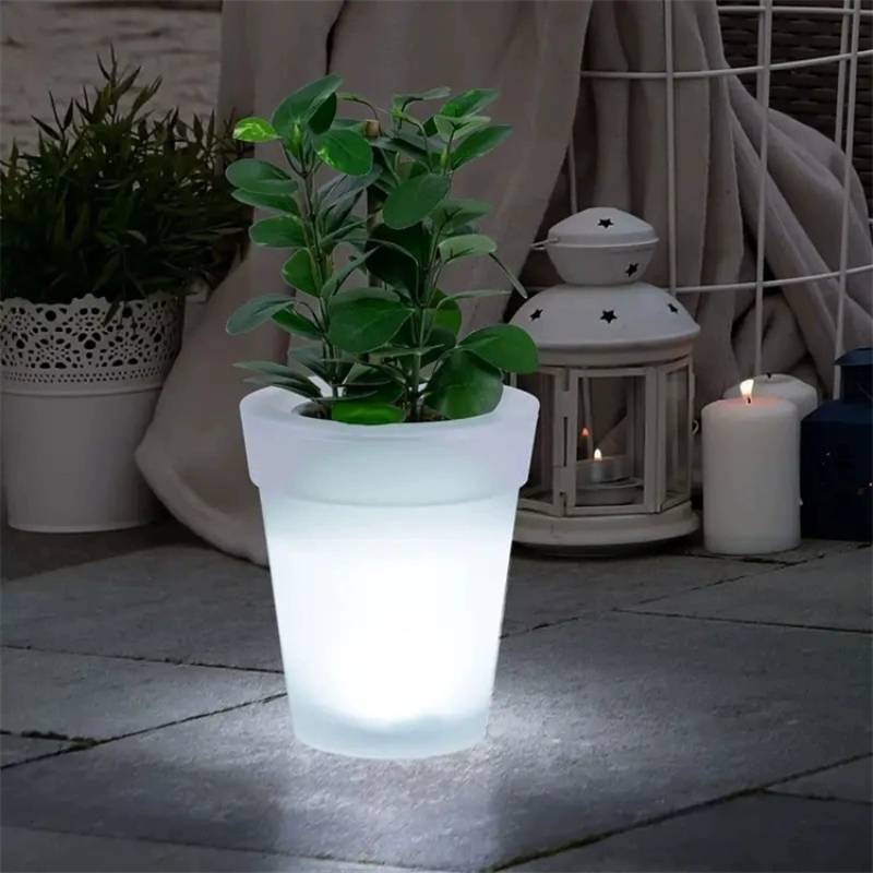Outdoor Waterproof Solar Garden Flowerpot Light For Courtyard Balcony Decoration