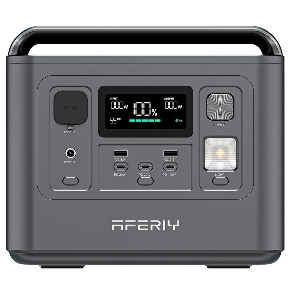 AFERIY P010 Przenośna stacja zasilania, 800W 512Wh Generator zewnętrzny, 8 wyjść, Pełne ładowanie 1,5H, Bateria LiFePO₄ 3500+ cykli - Wtyczka EU