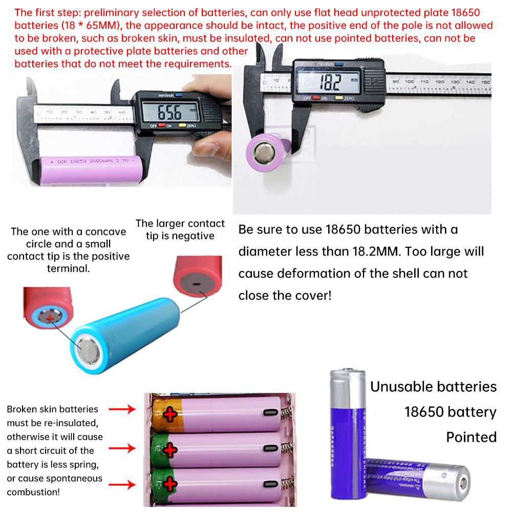 8*18650 Batteries Case No Soldering Charging Case Digital Display LCD Creen Mobile Power DIY Kits Battery Box