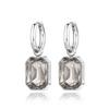 Lokaer Stainless Steel Geometric Square Hoop Earrings Sparkling Cubic Zirconia Crystal Earrings Jewelry For Women