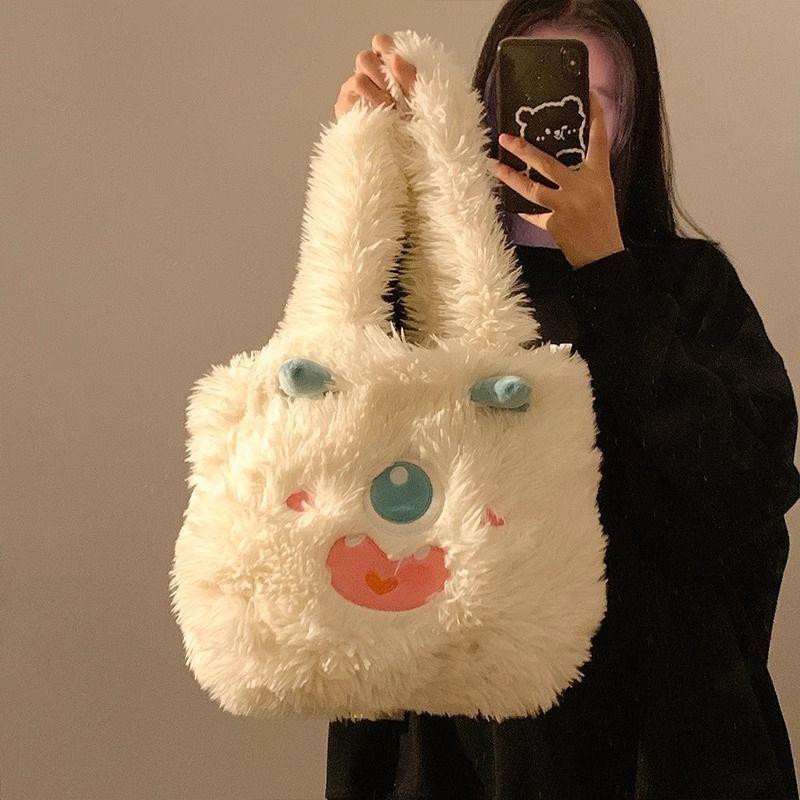Sanfu Bags Cute Funny Plush Little Monster Shoulder Handbag 2025
