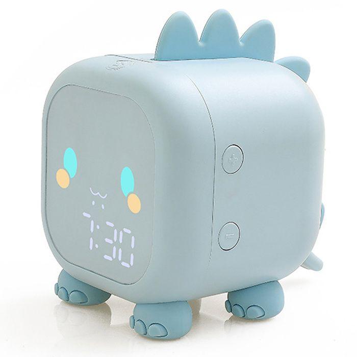 Réveil dinosaure bleu pour enfants avec veilleuse, horloge numérique pour enfants - Bleu -