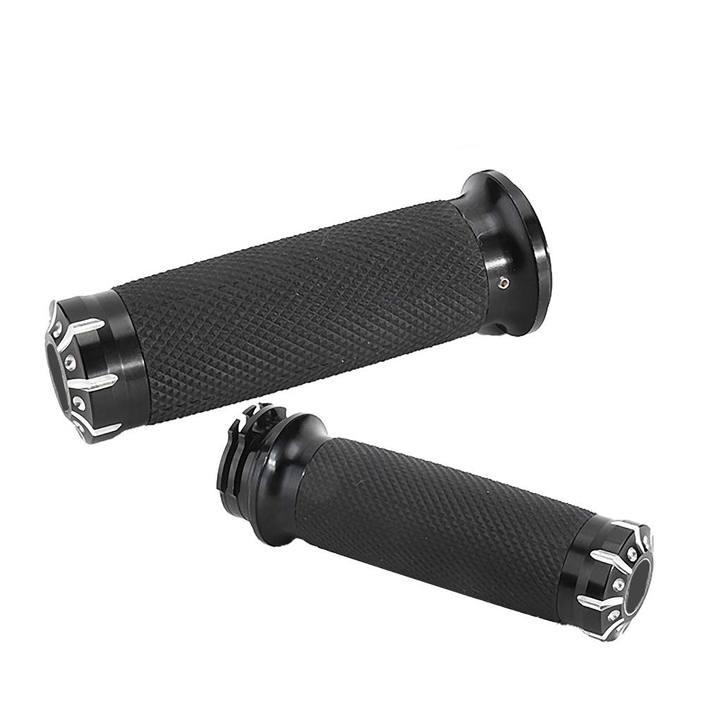 Motorcycle Handlebar Grips, Bike Handlebar Grips, 1.0 inches (25 mm), 2 Pcs/Set, Aluminum Alloy