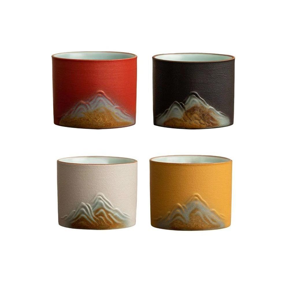 4Pcs/Set 50ml Ceramic Tea Cup Set Ceramic Master Cup Small Drinking Watercup  For Milk