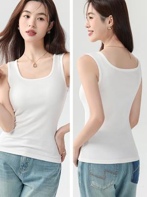 Cotton Camisole For Women, Thin Outer Wear, Inner Wear To Cover Side Breasts, Threaded Slim Fit Bottoming Sleeveless Top