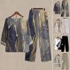 2Pcs/Set Women T-shirt Pants Spring Summer O Neck Floral Print Half Sleeves