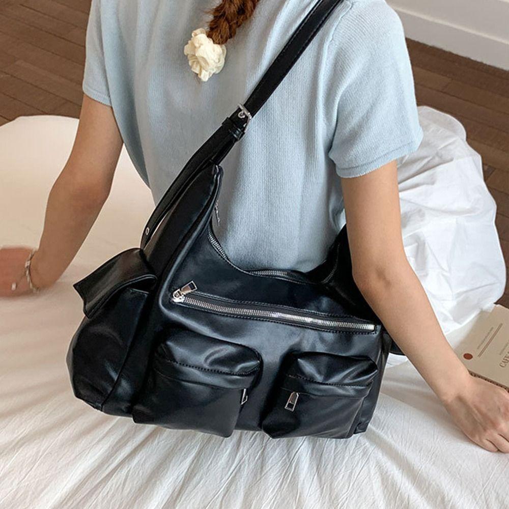 Fashion Retro Shoulder Bag Spicy Girl MotorcycleBag Trend Armpit Bag  Shopping