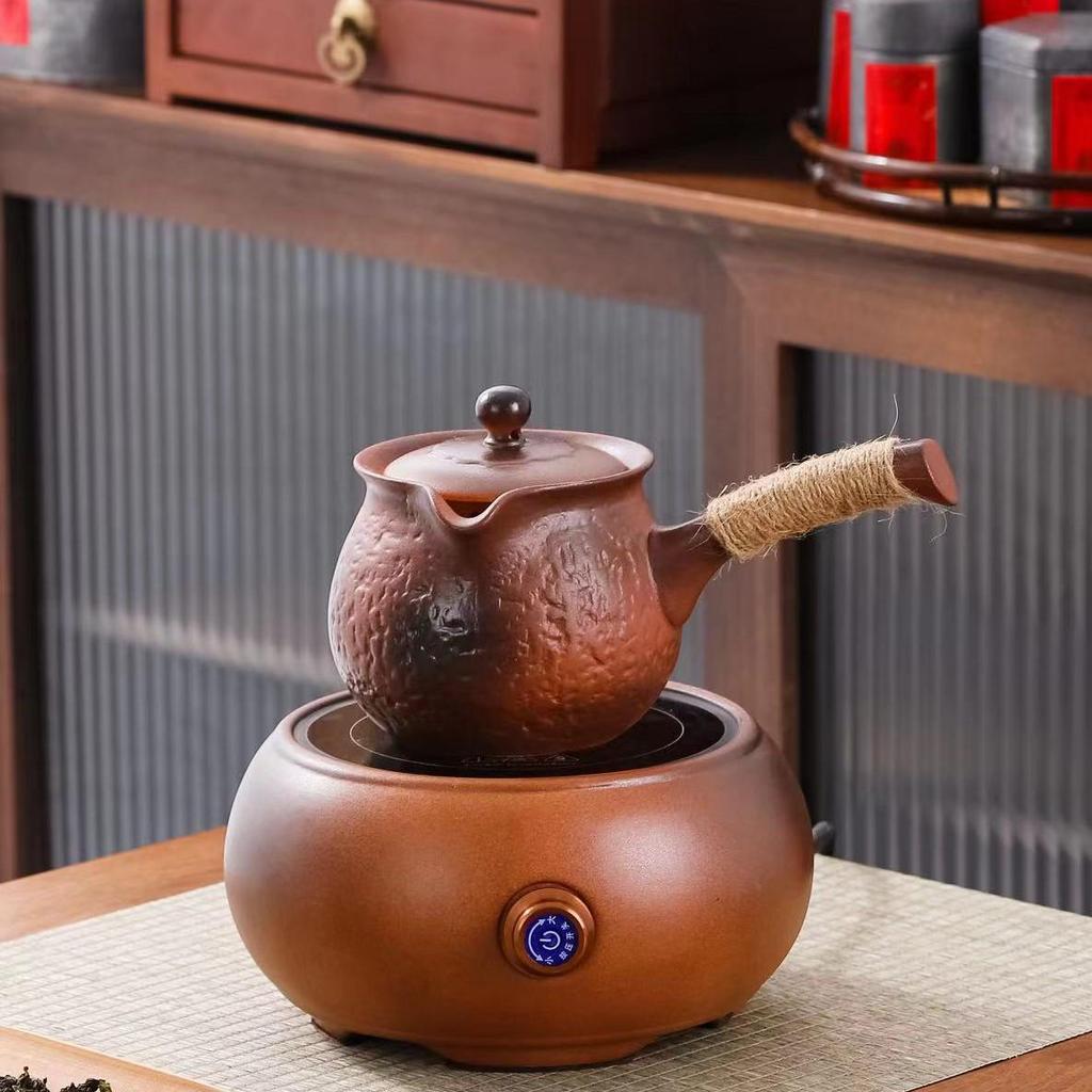 Volcanic Stone Electric Teapot Stove Set for Indoor Cooking and Gifting