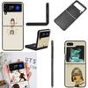 Cute Nara Yoshitomo Art Phone Case For Samsung Z Flip 7 6 5G Galaxy Z Flip4 Z Flip5 Z Flip3 Coque Black Hard PC Shell Protective