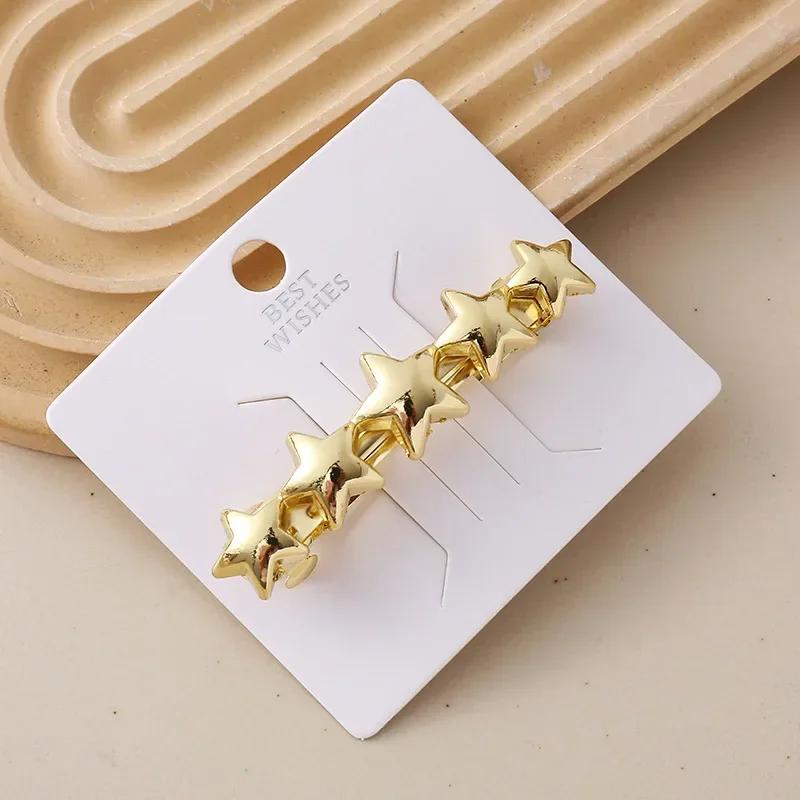 Metal Curved Spring Hairpin Gold Silver Color Metal Ponytail Buckle Hair Clips for Women Girl Back Head Hair Claws Accessories