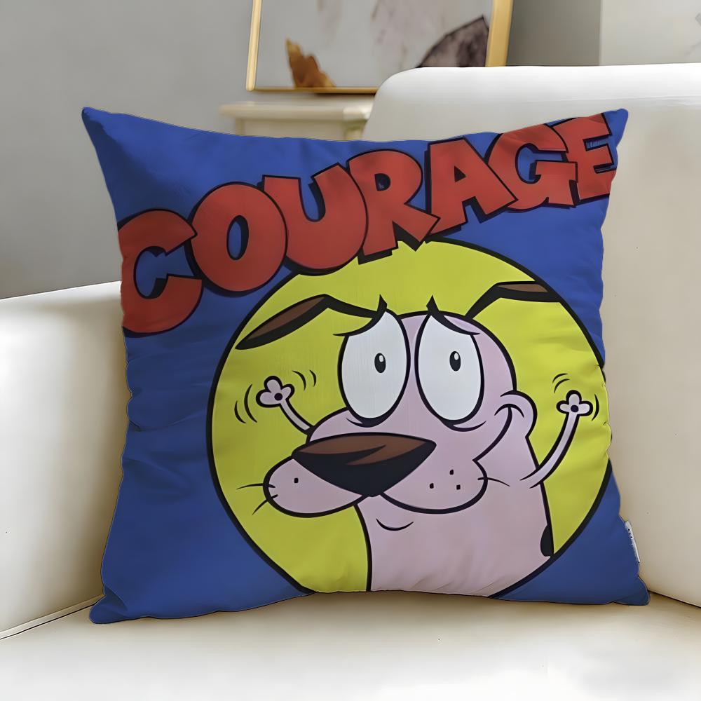 Cartoon Courage the Cowardly Dog Cushion Cover Soft & Easy-Wash Pillow Case – Versatile for Couch, Bed, Travel and Office
