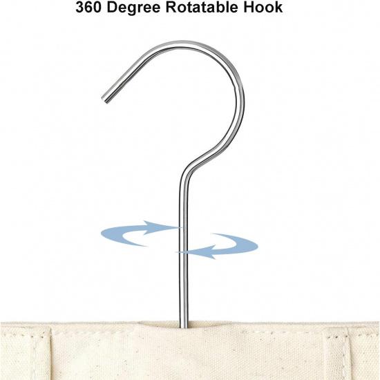 Ragyzity Canvas Clothespin Bag, Beige (32x27 cm/13.33x11.25 inch), Zipper Closure, Portable Clothes Pin Hanging Bag for Home Balcony Travel