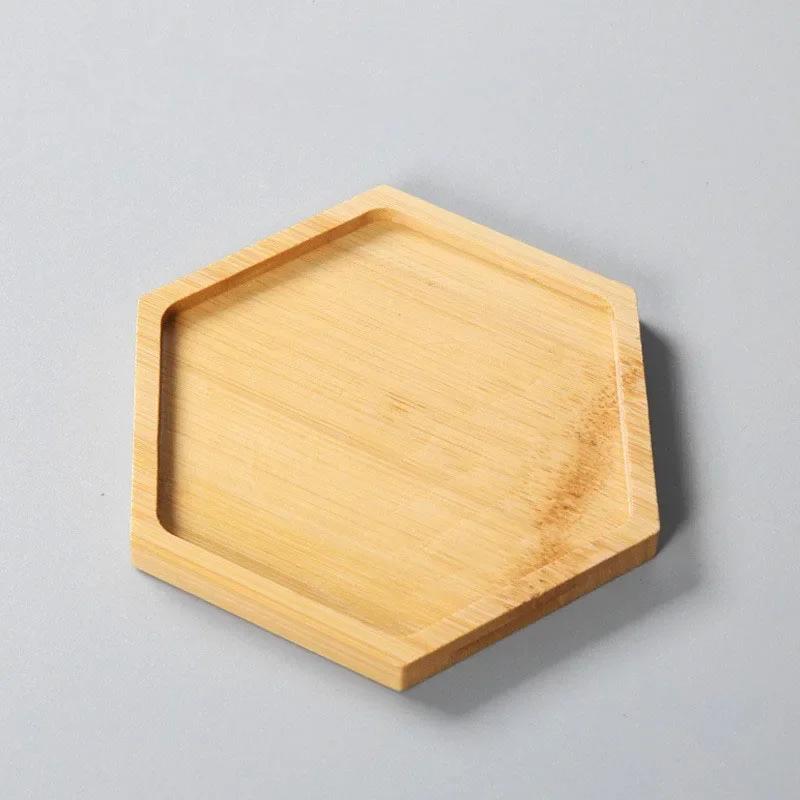 Multi Bambus Skuff Trefat Blomsterkrukke Skuff Kopp Pad Coaster Tallerken Kjøkken Dekorativ tallerken Creative Coaster Kaffekoppmatte