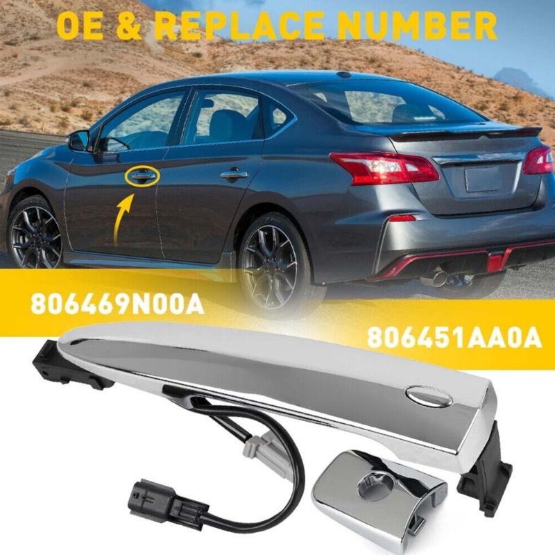 Capac pentru mânerul ușii exterioare față stânga, cadru, capac impermeabil, anti-murdar, compatibil pentru Leaf 806469N00A 806451AA0A 12459871