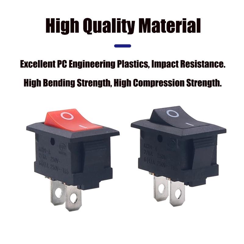 10pcs 2PIN ON/OFF Boat Rocker Switch 3A/250V Boat Car Rocker Water Dash Dashboard Truck Dispenser Switch