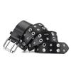 Unisex Star-Studded Hip Hop Punk Leather Belt with Double Holes