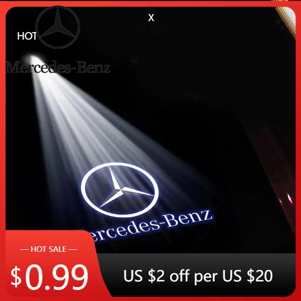 Hot Car Sticker 2pcs Car Door Light Laser Logo Decor Project Ghost Lamp For Mercedes Benz A B C M ML GLA GLS E Class W176 W205 W