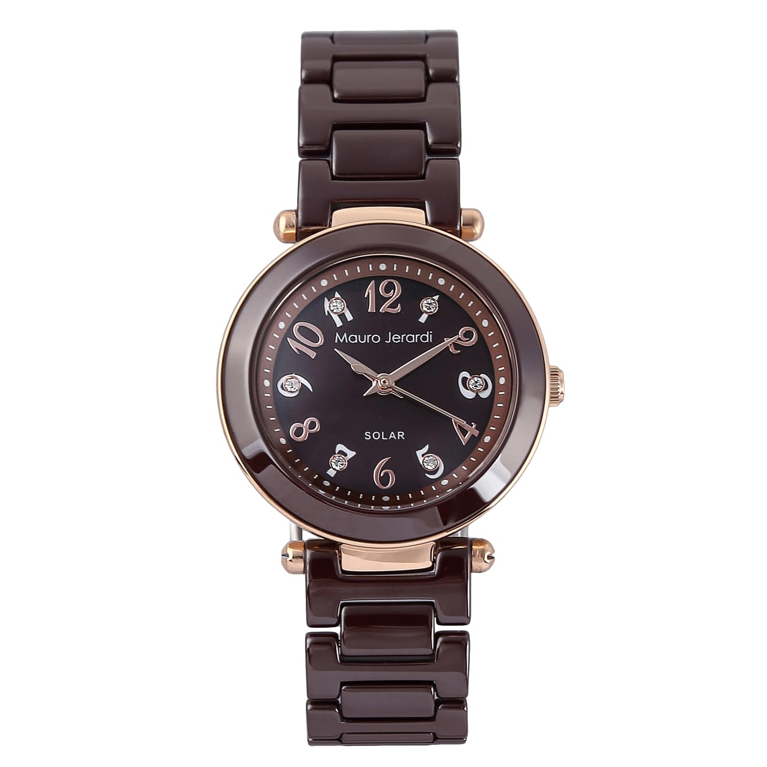

Solar Watch for Pink [Mauro Gerardi] Women, Ceramic, MJ068-1 (Brown & Gold)