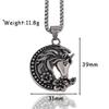 Fashion Charm Moon Unicorn Pendant Popular Stainless Steel Horse Head Necklaces For Men Women Amulet Jewelry Gifts
