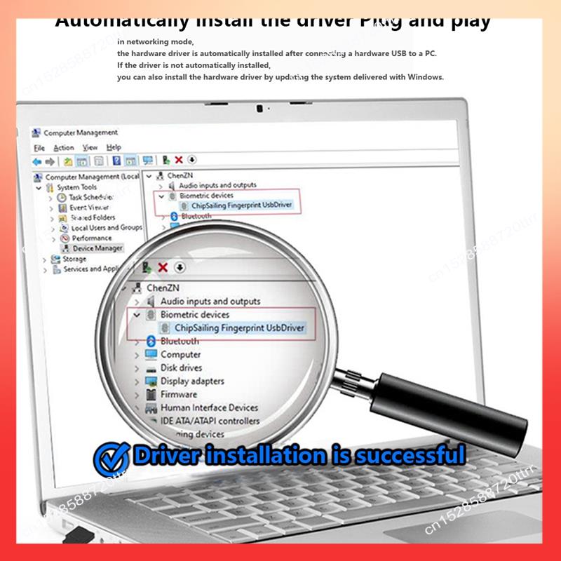 ABNR Fingerprint Login USB Computer Fingerprint Recognition Boot Software Lock Fingerprint Recognition чёрный