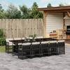 VidaXL 11-Piece Garden Dining Set with Cushions, Table and Folding Back Chairs, Outdoor Patio Furniture 3210930