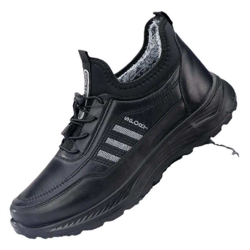 Men's Winter Waterproof Snow Boots - Thick Warm Polyurethane Cotton Leather