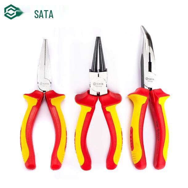 SATA Insulated High Voltage Flat, Round, and Bent Nose Pliers (70111, 70161, 70181, 70182) High Voltage Pliers - 70111