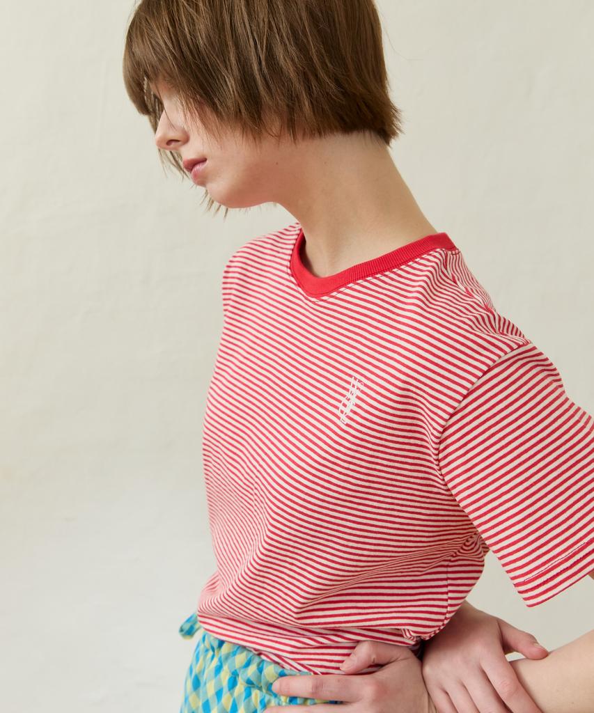 WIOE Wioe Logo Stripe T-Shirt_Red