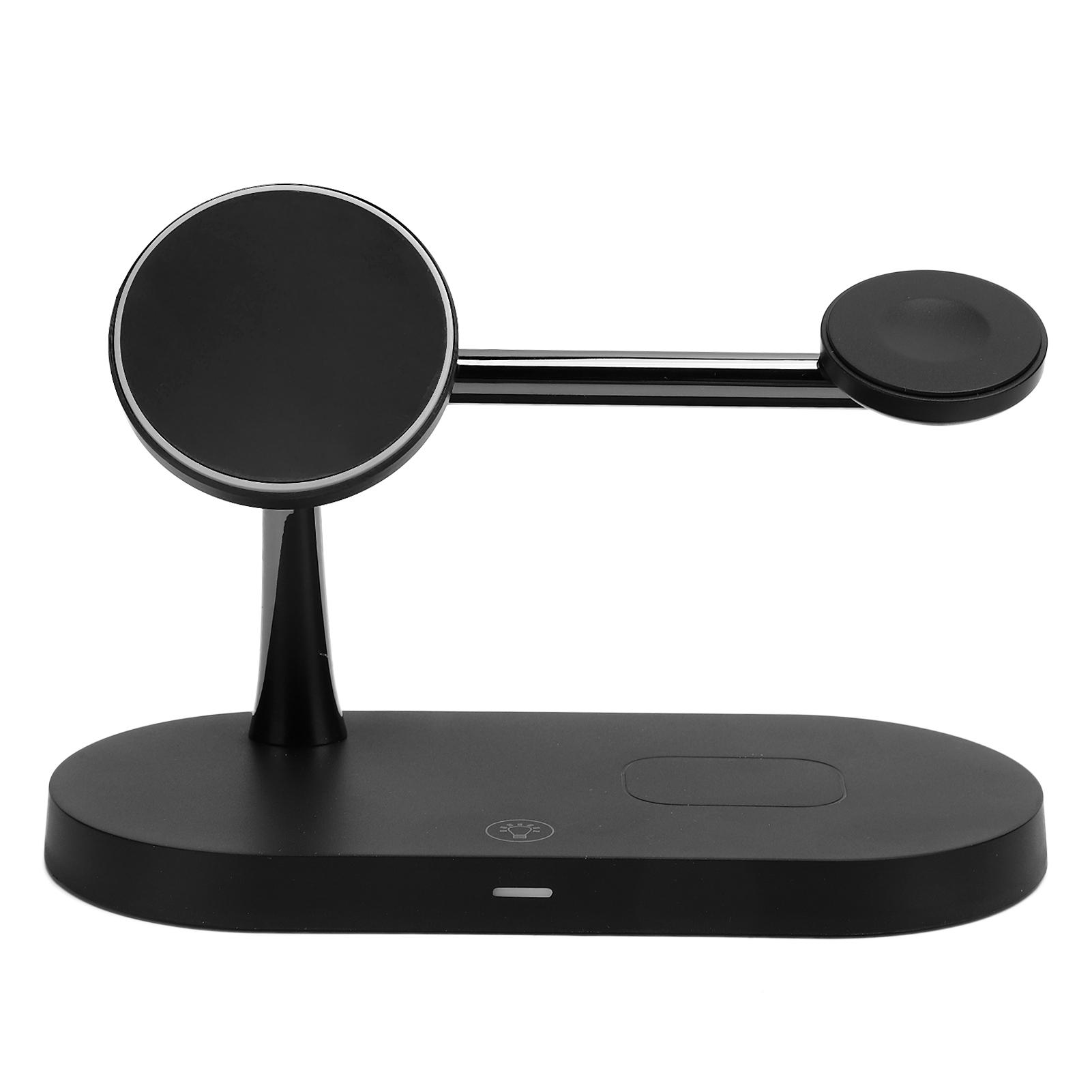 

Беспроводная зарядная станция Магнитная подставка для зарядки iPhone 12IOS EarbudsWatchWhite чёрный