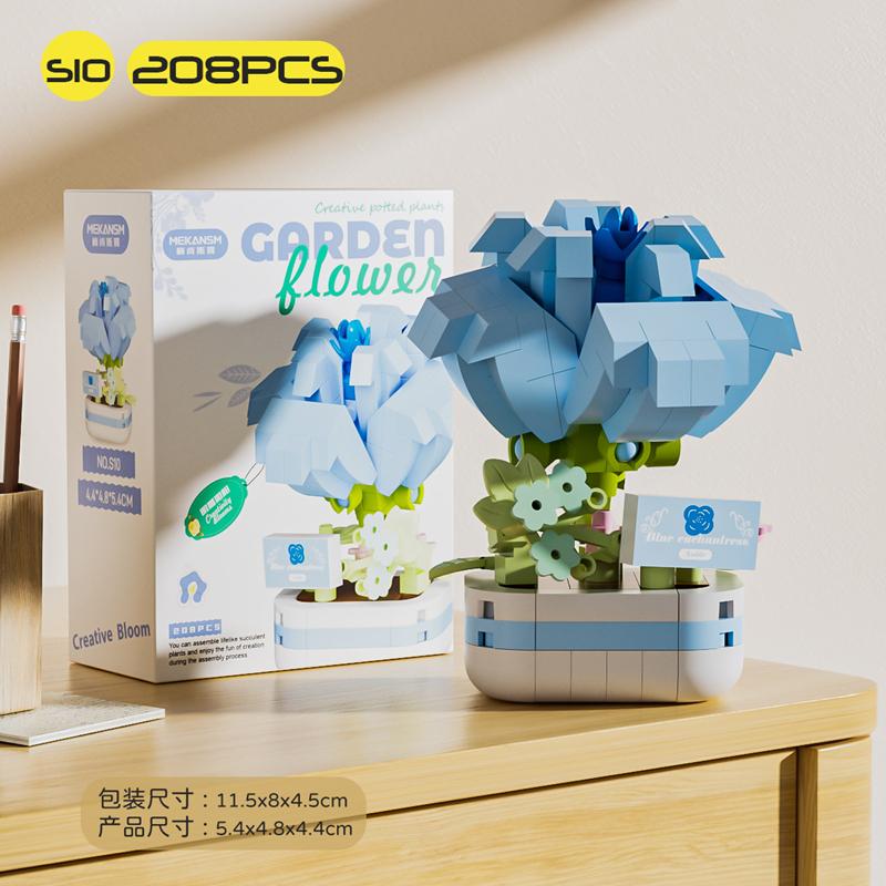 Building Blocks Potted Plants Immortal Flowers Fun Succulents Living Room Simulation Flowers Desktop Decoration Toys