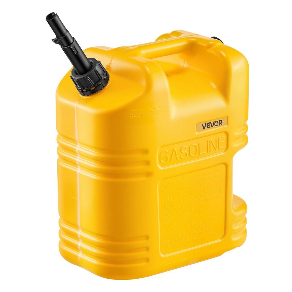 Fuel Container, 19 L, Gas Tank with Spout & Clear Scale, 15 L/min Max Flow Rate, Secure & Leak-proof, Portable Flat Fluid Container for Most Cars