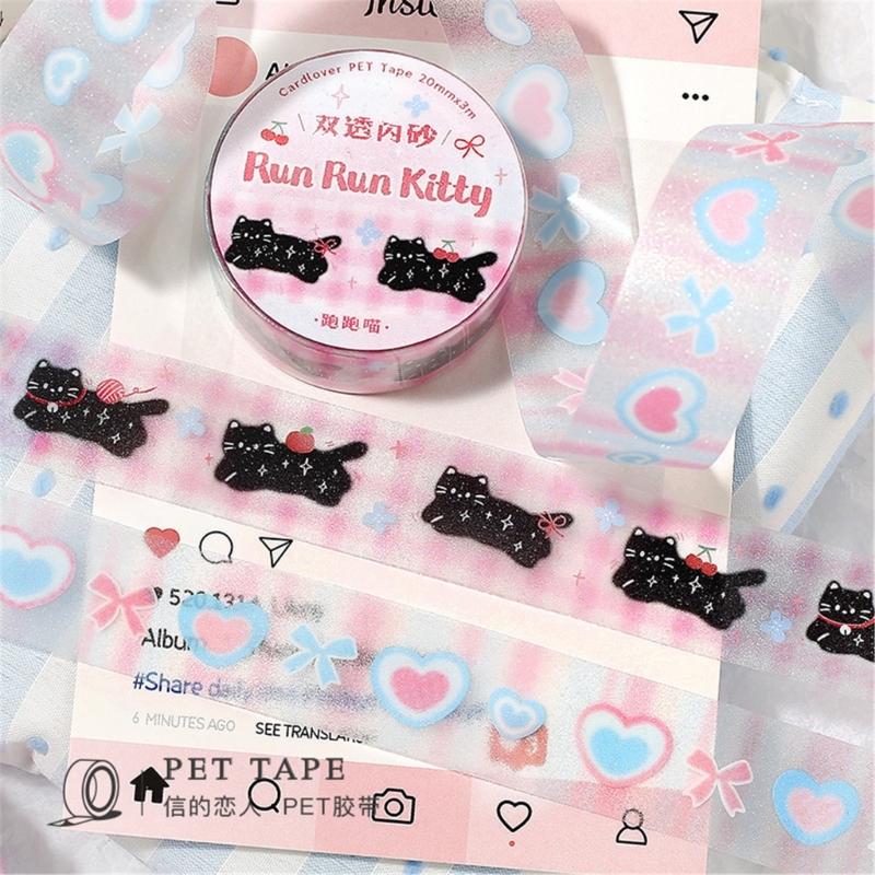 Cartoon PET Tape for Craft 20mmx3m Decorative Tape Scrapbooking Decoration Tape Craft Supplies for Journal Wrapping