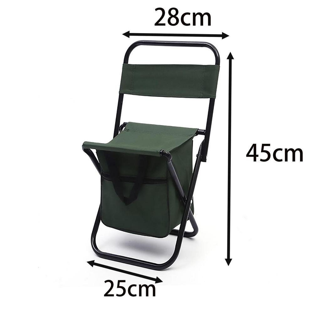 Multi-functional Camping Chair: Insulated Cooler Bag, Folding Stool with Backrest & Handle, Add Logo