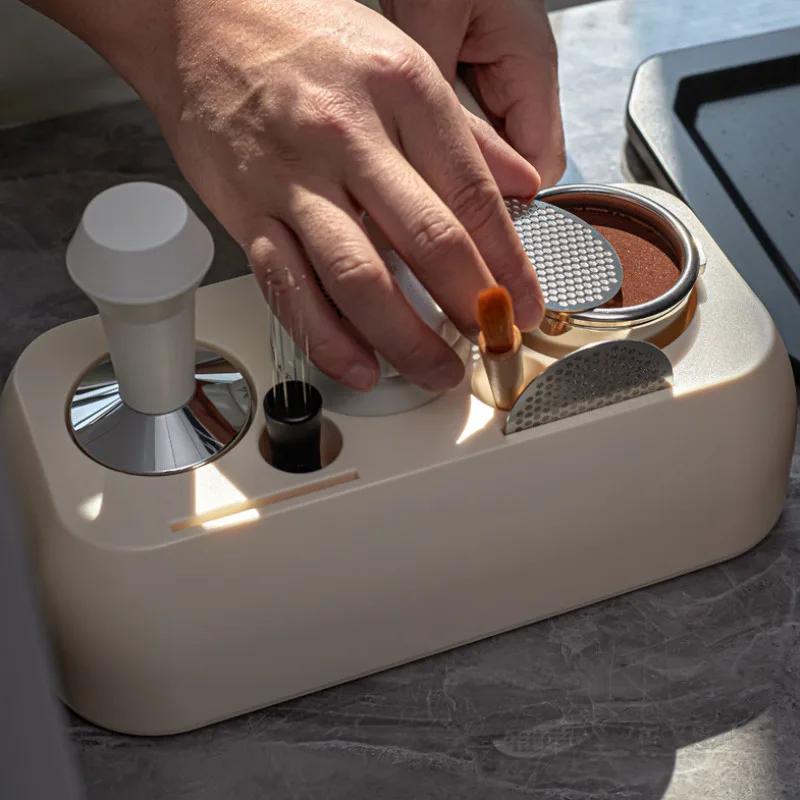 51-58mm Coffee Tamper Espresso Knock Box Station Adjustable Portafilter Holder Distributor Stand Home Barista Tool