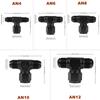 AN4 AN6 AN8 AN12 AN10 Male Flare With Female Tee Adaptor Union Fuel Hose Fitting 3 Ports T Pipe Connector Splitter Aluminum