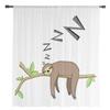 Animal Cute Sloth Cartoon Luxury Tulle Curtains Modern Living Room Kitchen Chiffon Curtain Bedroom Sheer Valance Curtain