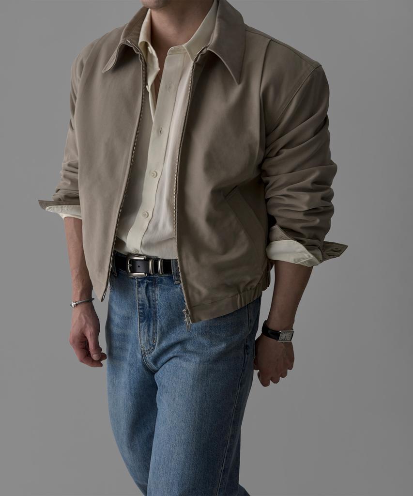 Bowlow Product Minimal Pleated Crop Jacket [Beige]