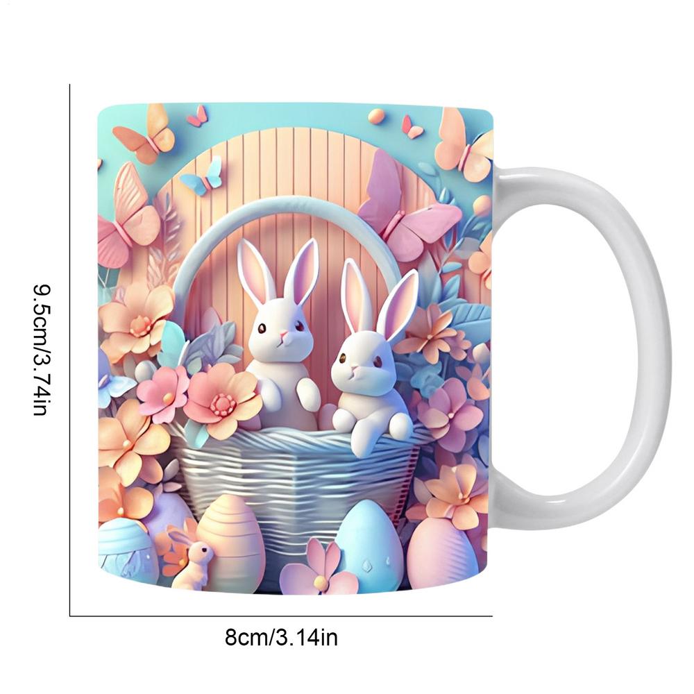 

Easter Bunny Coffee Mugs Ceramic Tea Cup Bunny Easter Enamel Mugs Cocoa Chocolate Mug Water Milk Mug Breakfast Juice Cup Tea Mug 300ml