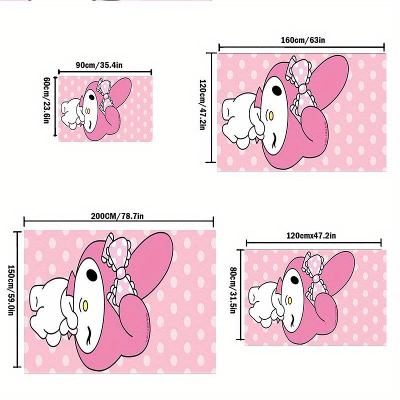 1pc Sanrio Melody Mermaid Printed Office Carpet Rectangle Rug Under The Table,Perfect Room Decor for Living Room, Bedroom, Kitchen, Non-slip Floor Mat