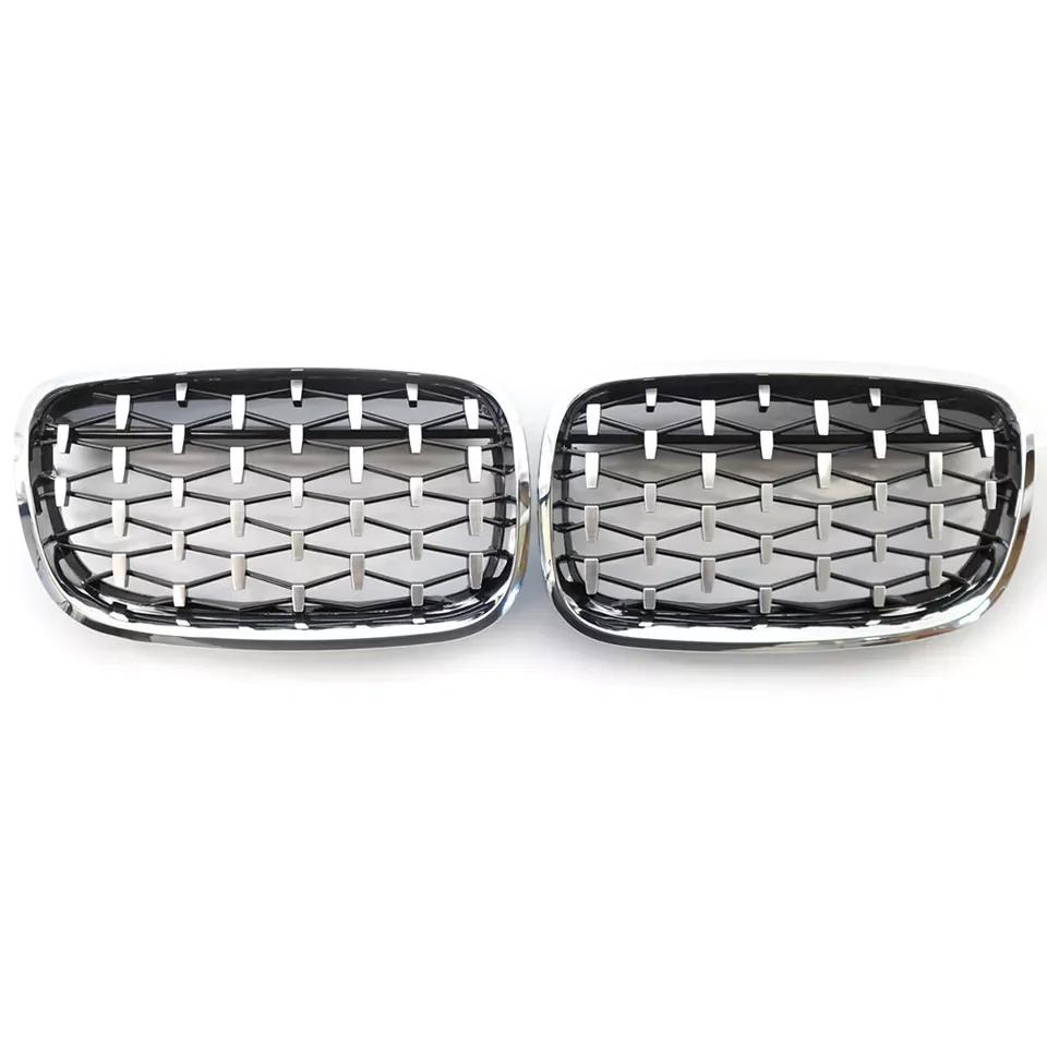 For BMW X5 E70 X6 E71 2007-2013 ABS Car Grille Front Kidney Grill Diamond Style Chrome Black 51137157687 51137157688 51137185223