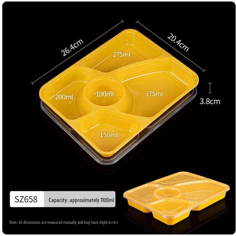 Disposable 5-Compartment Lunch Box