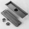 Grey Shower Floor Drain for Bathroom Balcony 304 Stainless Steel Long Linear Rapid Drainage Side Floor Drains 20 30 40 50 CM